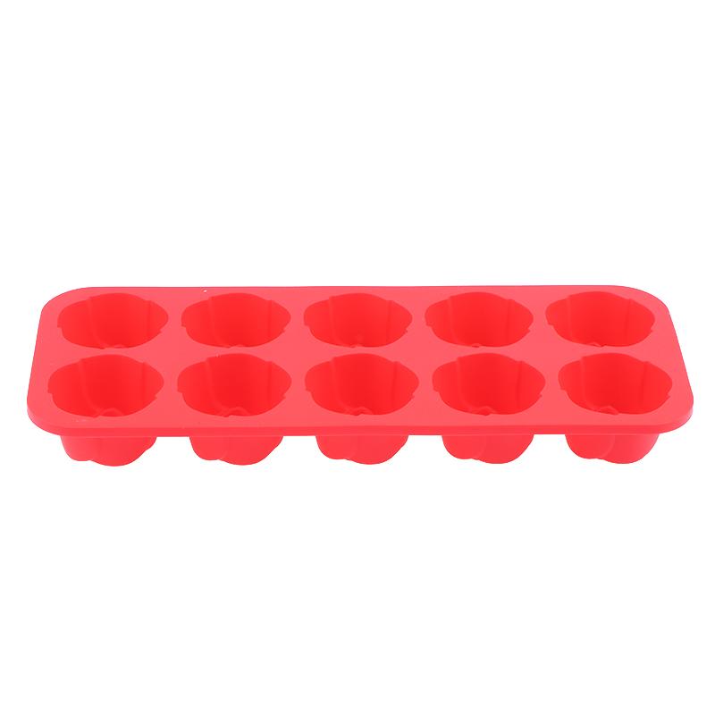 10-Cavity Silicone Rose Cake Mold Nonstick Reusable Baking Pan For Diy Cupcake Chocolate Candle Soap Dessert Decoration Mold