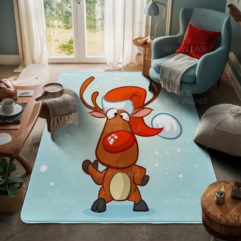 House Entrance Carpet Home Door Mat Living Room Bath Foot Bathroom Non-slip Water Absorption Rugs Bath Merry Christmas Winter