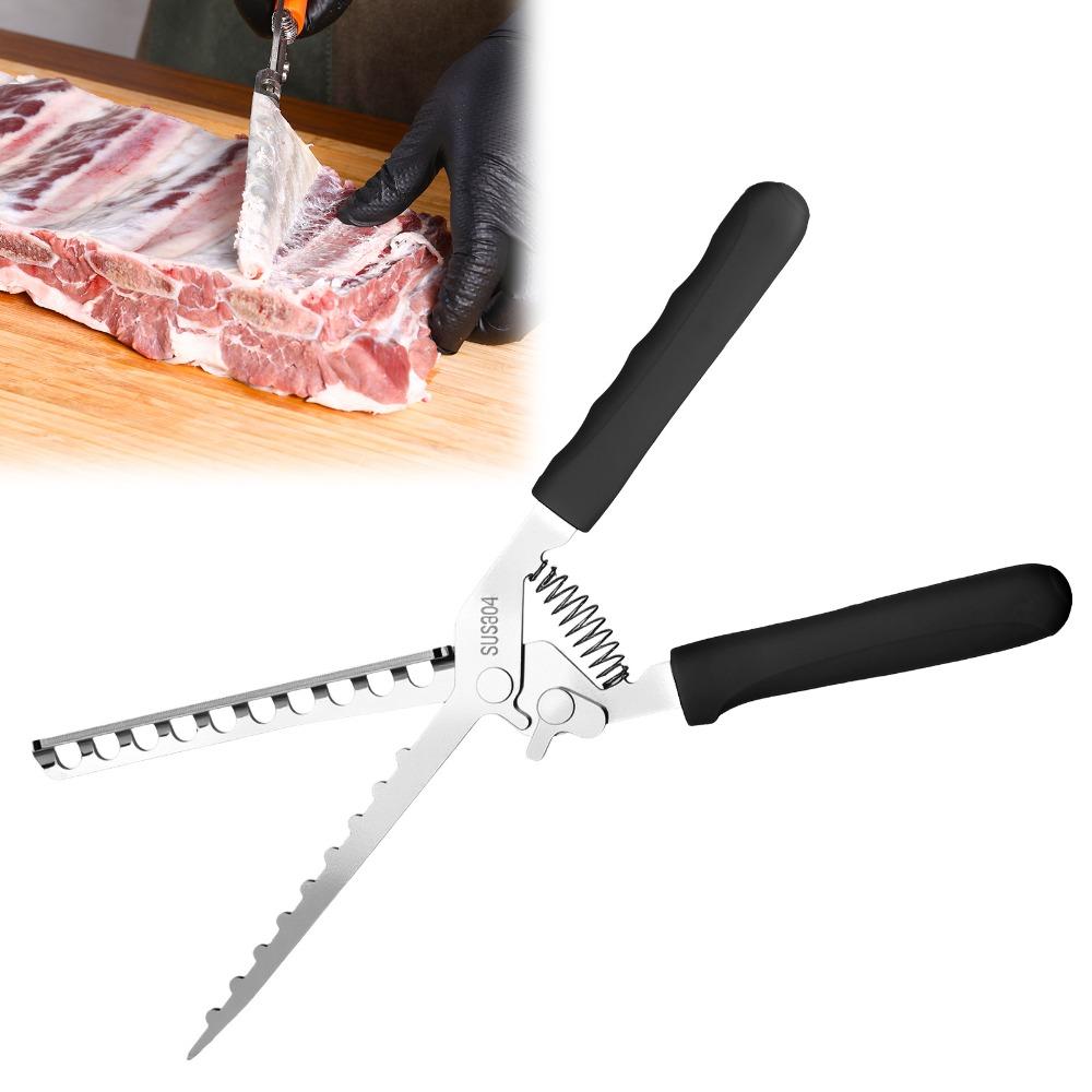

304 Stainless Steel Rib Membrane Remover Ergonomic Universal Rib Prep Tool Multi-functional Barbecue Tool Set Kitchen Gadgets чёрный