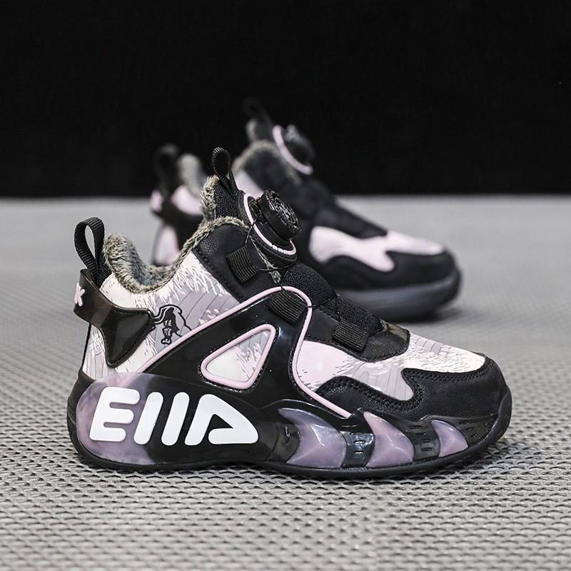 Men's leather surface children's explosion primary and secondary school students running trend girls' sports shoes cotton shoes autumn and winter vel