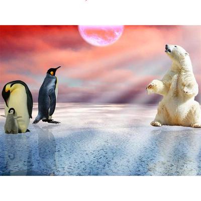 Pintura de Diamantes 5D DIY Completa Pingüinos y Osos Polares Bordado Punto de Cruz Decoración del Hogar Hecho a Mano