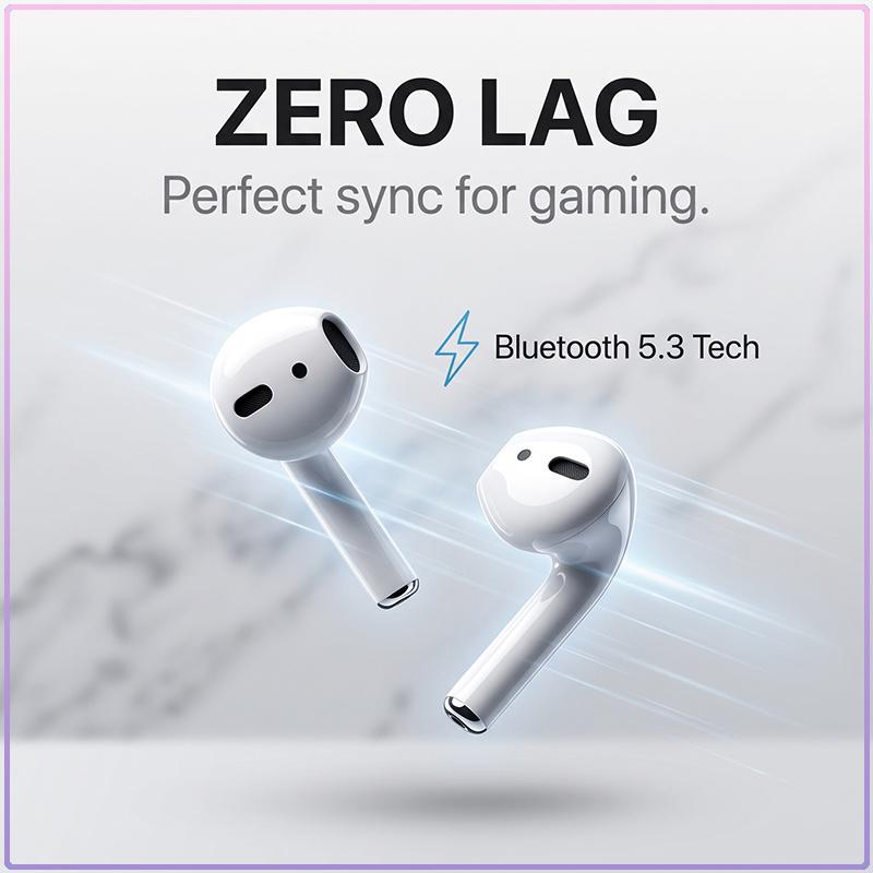 Second Generation 2nd Wireless TWS Earbuds Semi-in-ear Bluetooth 5.3 Headphones Lightweight Fit All-day Listening Low Latency Gaming Earphones