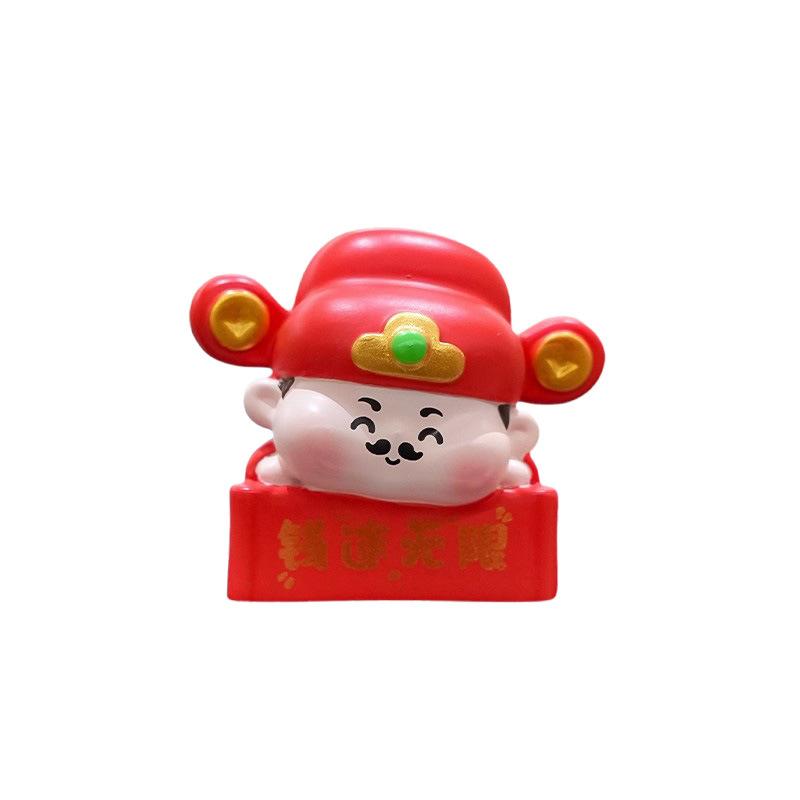 Mini Resin God Of Wealth Figurine, Funny Computer Decor, 3D Craft Sculpture, Tiny Cute God Of Wealth Statues For Car Dashboard