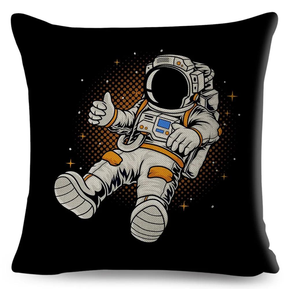 Cartoon Astronaut Sports Cushion Sofa Home Decoration Kids Room Planet Music Pillowcase