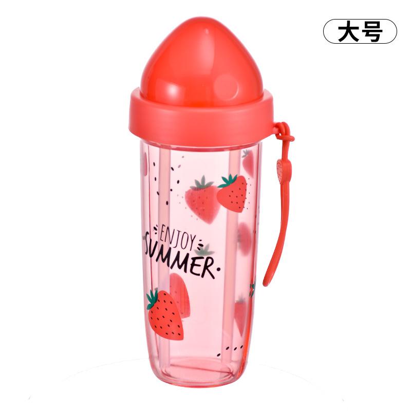 Water Bottle Internet Celebrity Straw Cup Girls High Value Sub-warehouse Plastic Water Cup Can Not Be Broken Outdoor Portable Children Cold Brew Cup
