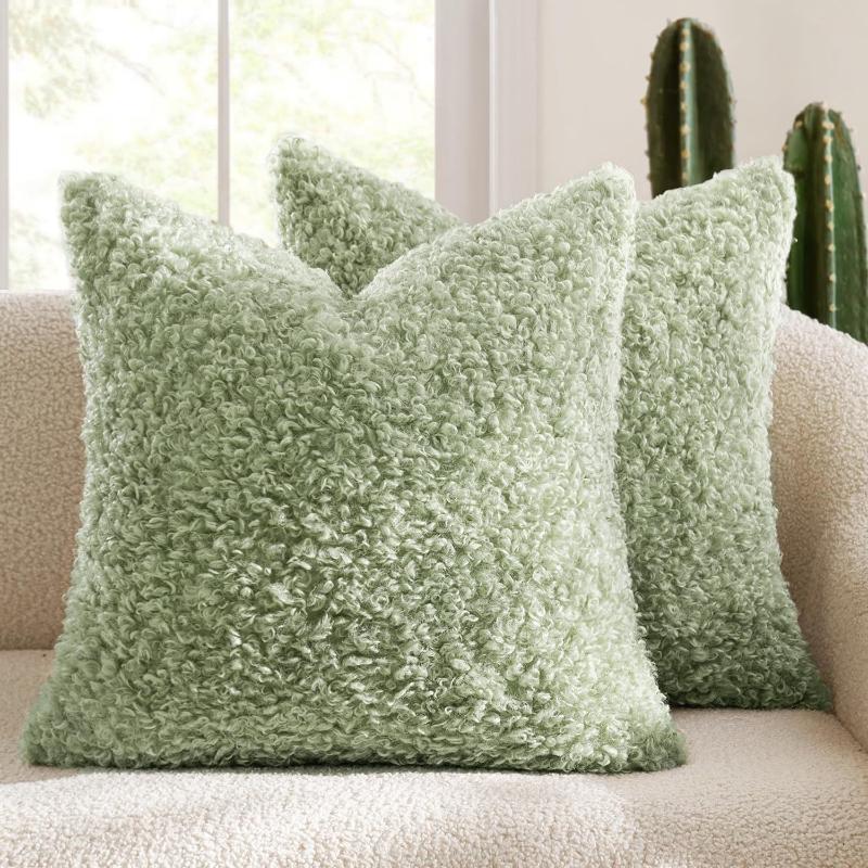 Thicken Lamb Wool Velvet Pillowcase Soft Solid Color Pillow Cover Washable Living Room Bedroom Pillow Cases