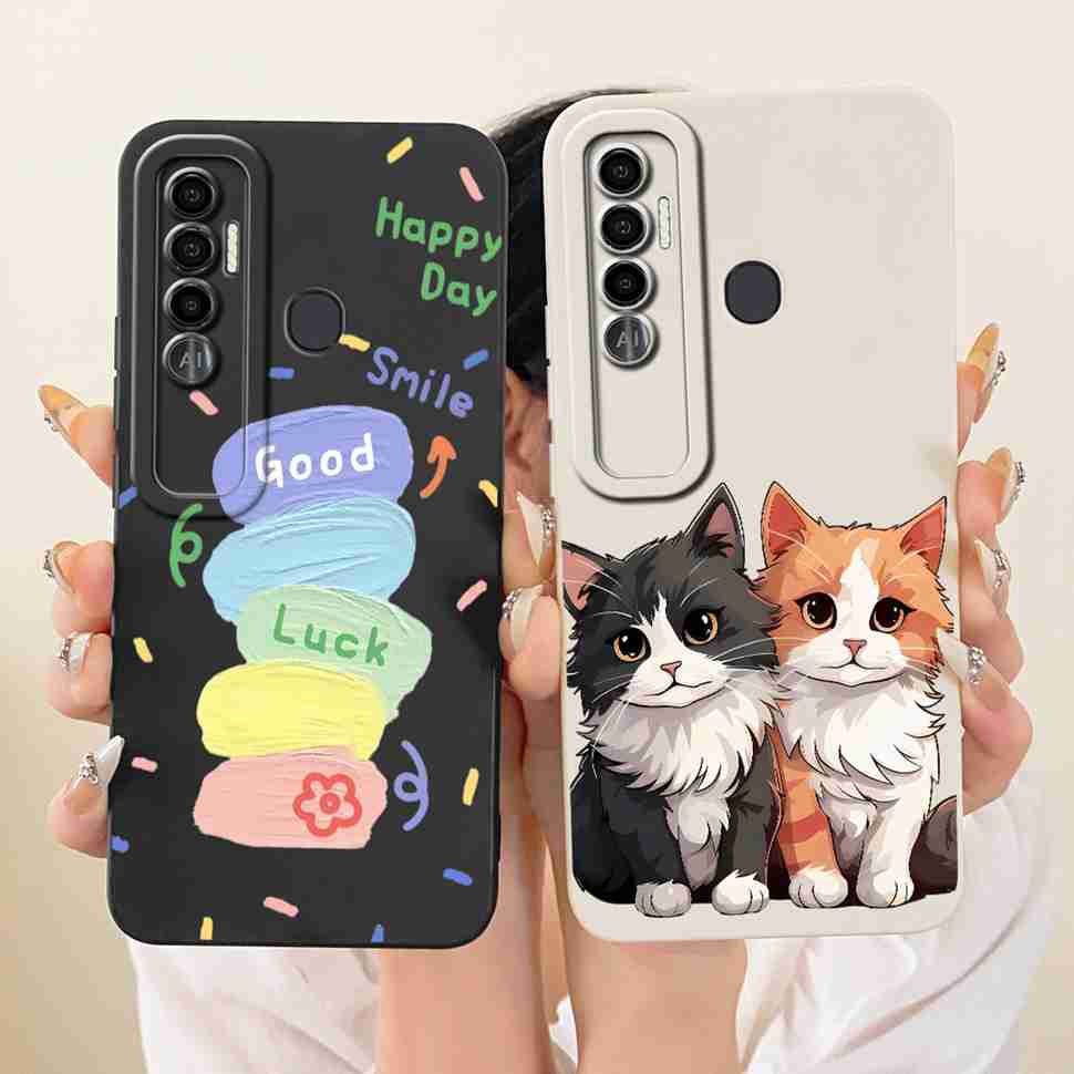 For Tecno Spark 7 Pro Case KF8 Fashion Flower Cat Soft Silicone Back Cover For Tecno Spark7 Spark 7 Pro Phone Case Bumper