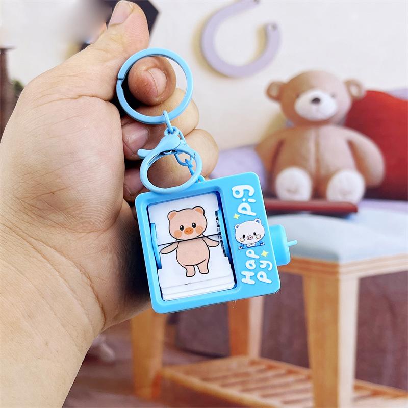 Zabawna Kapibara Świnka Flipbook Animacja Maszyna Brelok Kreatywna Kreskówka Masło Niedźwiedź Animacja Brelok Torba Brelok Klucz Prezent Dla Dzieci