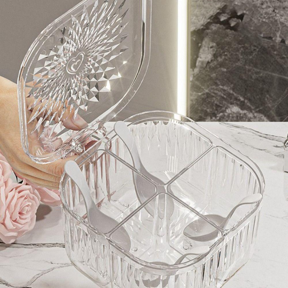 Detachable Kitchen Seasoning Box 4 Compartment Spice Jar Multipurpose Condiment Container  Salt