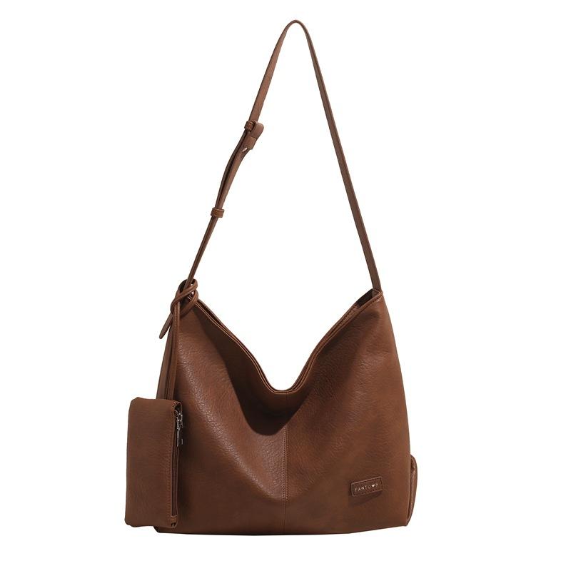 

New Fashion Casual Bag Women s Commuting Large-capacity Shoulder Bag Solid Color Messenger Bag коричневый