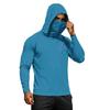 Men's Summer Hawaiian Print Quick Dry Long Sleeve T Shirt Ice Silk UPF50 Plus Sun Protection Hooded Sports Fitness Outdoor Top