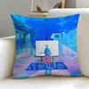 Anime Blue Period Cushion Cover Soft  EasyWash Pillow Case  Versatile for Couch Bed Travel and Office