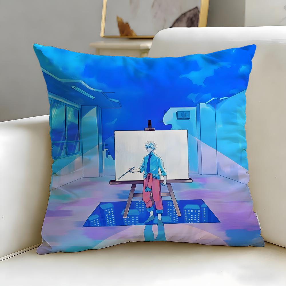 Anime Blue Period Cushion Cover Soft EasyWash Pillow Case Versatile for Couch Bed Travel and Office