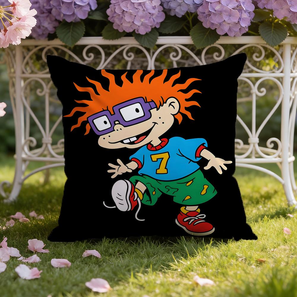 Anime cartoon R-Rugrats Cushion Cover Home & Car Dual-Scene Pillow Cover: Reversible for Premium Comfort