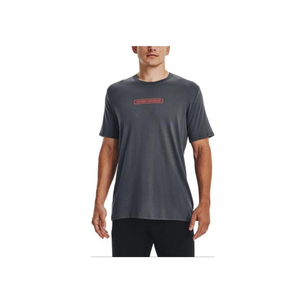 Under Armour Back Print Crew Neck Outdoor Sports Short Sleeve T-Shirt Men Tops Gray 1377559-012