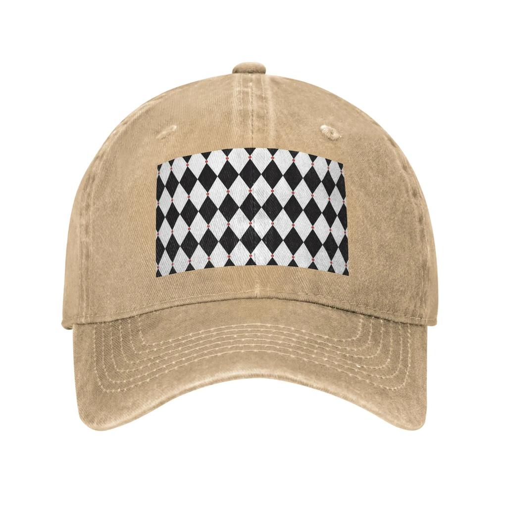 Harlequin Plaid playing cards Denim Cap Casual Baseball Caps Adjustable Hat Summer Unisex Baseball Hats