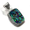 Natural Abalone Shell Gemstone 925 Sterling Silver Jewelry Pendant 1.77" ETC-14405