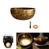 Large Copper Buddha Sound Bowl For Meditation And Religious Rituals With Handcrafted Art