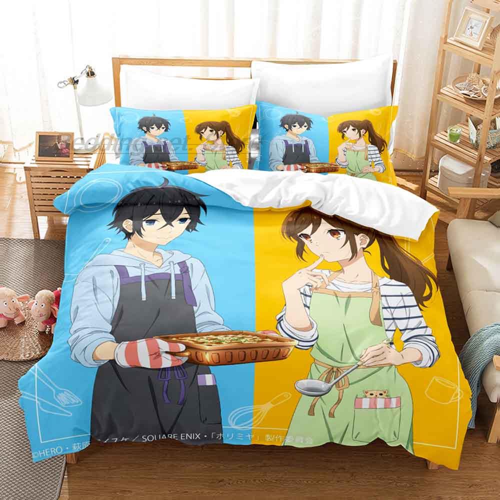 Horimiya Bettwäsche Set Einzelbett Twin Full Queen King Size Bettset Aldult Kinder Schlafzimmer Bettbezug Sets 3D 2022 Anime Bettlaken Set