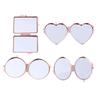 Mini Folding Mirror Keychain Round Heart Oval Square Shape Double Sided Cosmetic Mirror Metal Folding Keychain Makeup Mirror