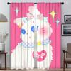 Pink Cat Shades Curtains Child Room Tulle for Bedroom Blackout Curtain Home Interior Curtains 2 Pieces Partition Living Kitchen