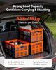 Plastic Collapsible Storage Bins, 45L 6 Packs, Stackable Folding Storage Crates with Handles, Holds 15 kg Per Bin, Foldable Heavy Duty Containers,