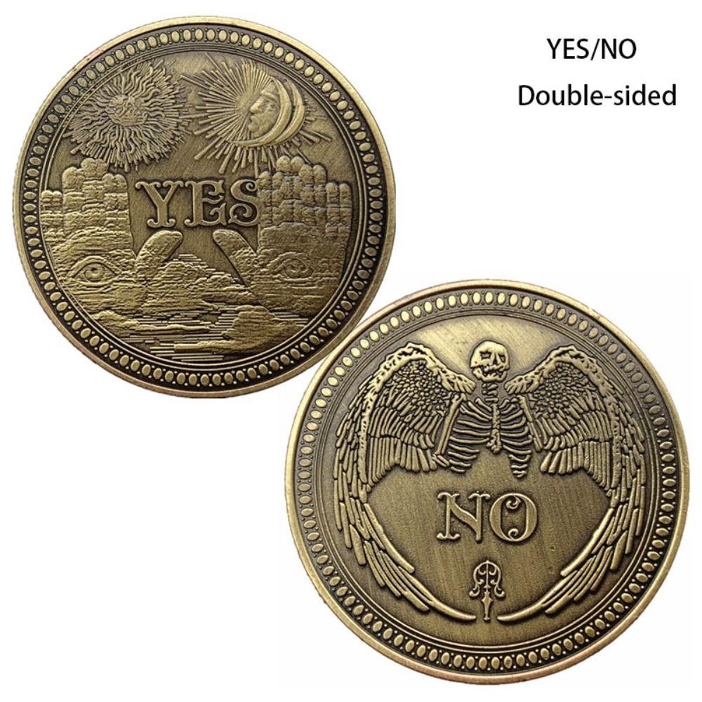 

3D Relief Commemorative Coin Gothic Skull Coin Props Multipurpose Angel Lucky Coin Collect Coins бронзовый