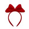 Holiday Velvet Bow Luminous Antler Headband - Red