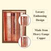 Pure Copper Plain Glass with Embossed Design, Drinking Serving Water, Yoga Ayurveda, Volume-300 Ml