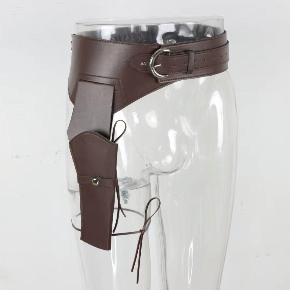 PU Leather Waist Strap Belt Pin-Buckle Adjustable Leg Pouch Leg Hanging Pouch Medieval Costume