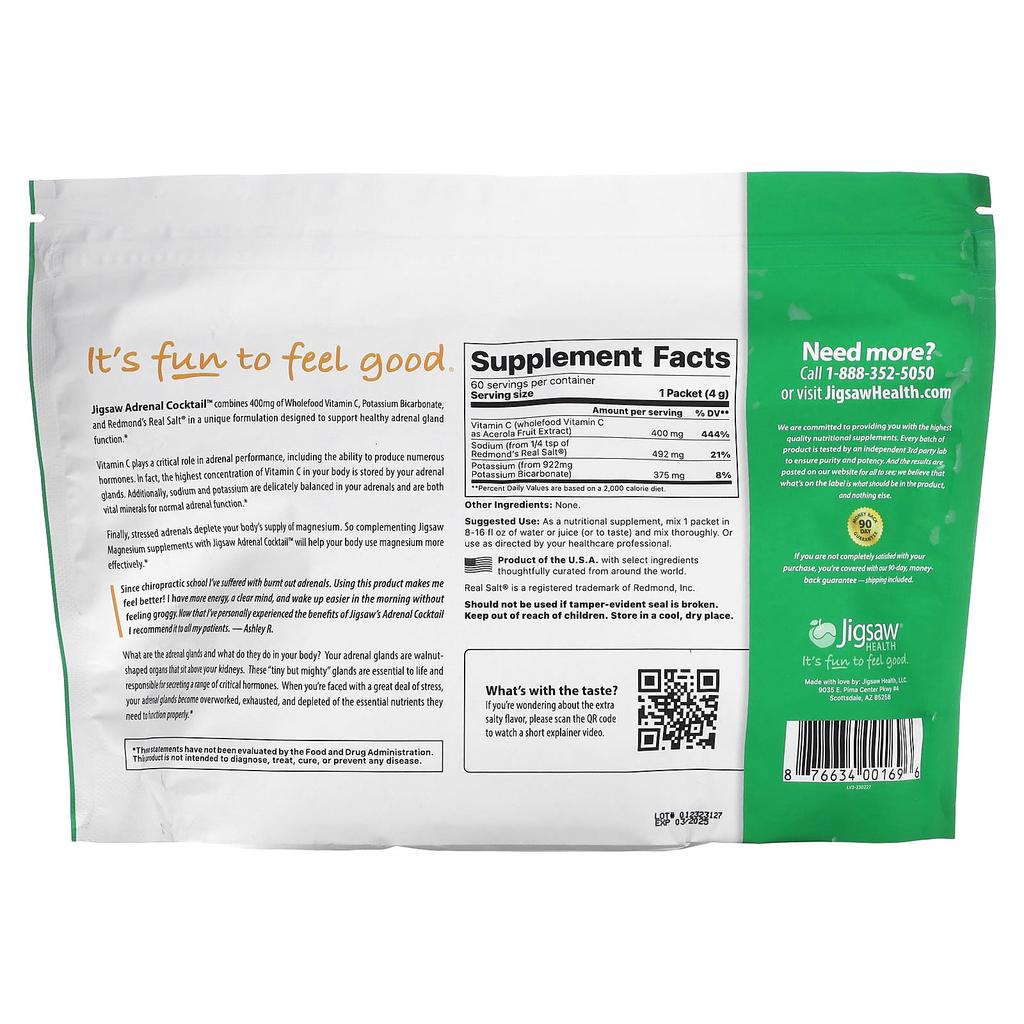 Adrenal Cocktail + Naturlig Mat Vitamin C, 60 pakker, 4G hver