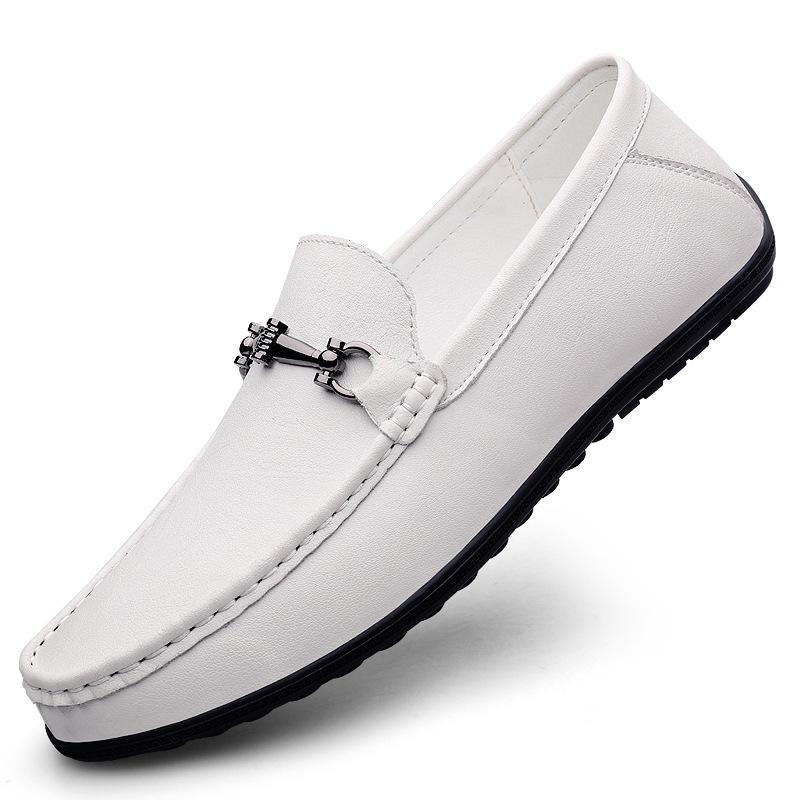 Men's Breathable Leather Slip-On Driving Shoes - Soft Sole, Small to Large Sizes
