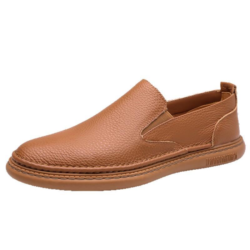 [First layer cowhide] Hollow and breathable new casual leather Doudou soft-soled sandals leather shoes