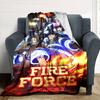 Fire Force Print Flannel Blanket High Quality Warm Comfortable Cover for All Seasons Perfect for Gifts Home Decor
