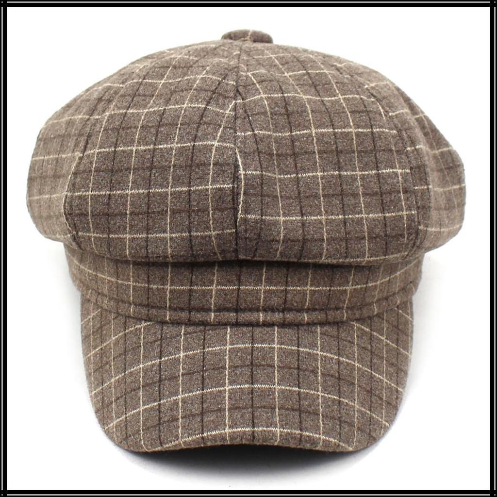 Tattersall CZ286 [White Fang] Casquette, Check, Autumn/Winter Hat, Stylish, Adult, Women's (Khaki)