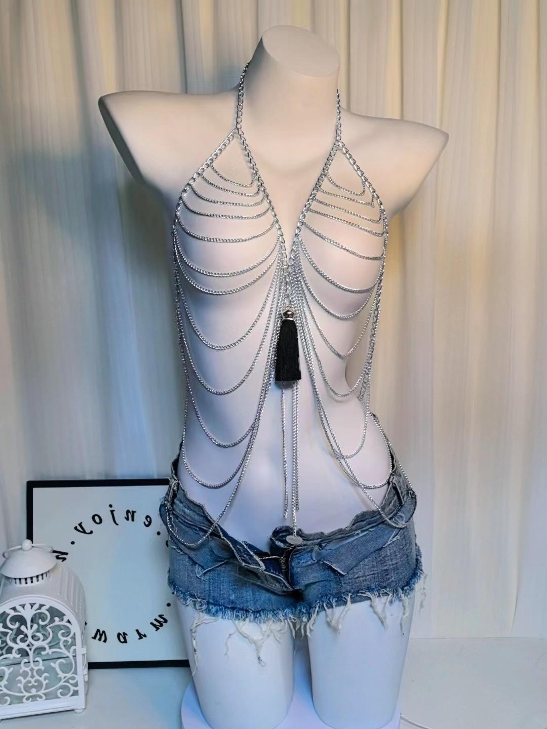 

Трехмерный чокер-бодичейн с кисточками - Сексуальный европейский и американский аксессуар для нижнего белья One Size