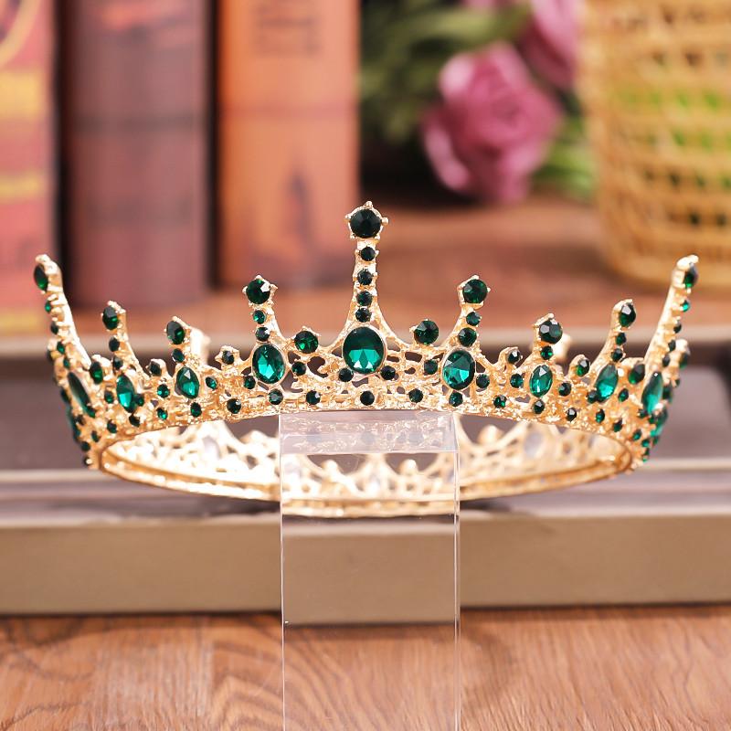 Crystal Rhinestone Round Crown Tiara Hair Jewelry Wedding Hair Accessories Bridal Hair Jewelry Queen Party Crown and Tiaras Gift
