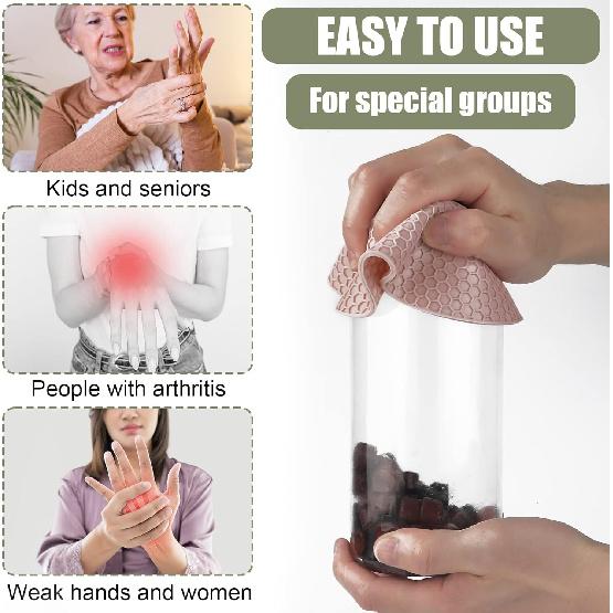 4pcs Silicone Jar Opener Gripper Pad, 5.7 Inch 6.8 Inch Jar Gripper Pad Multi-Purpose Round Honeycomb Jar Opener for Weak Hands Seniors Elderly Kids