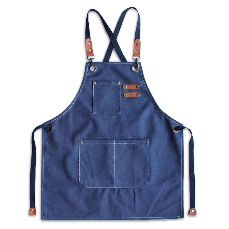 Canvas Denim Apron - Ideal for Barbers, Baking, Coffee, Gardening, and Restaurants.