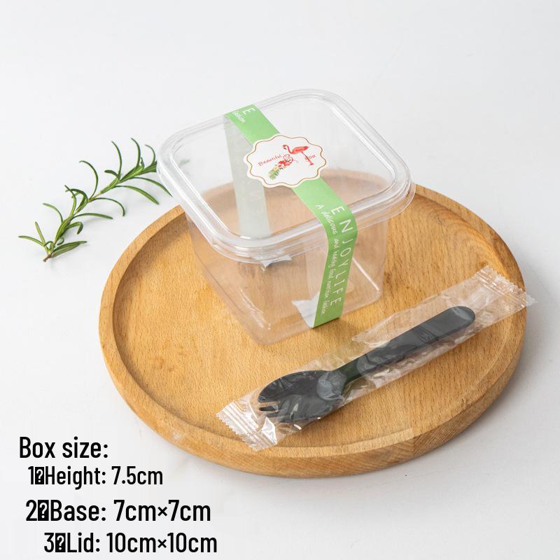 Square Mousse Soy Milk Cake Box: Wooden Cup Packaging for Tiramisu and Dessert Baking