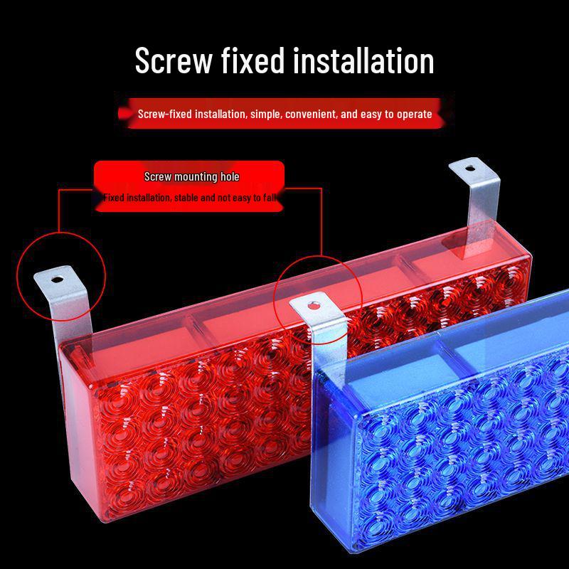 Red & Blue LED Flashing Lights for Cargo Trucks & Trailers, 12V/24V Nighttime Security Warning. BG42 Light 12V [Red and Blue] Set