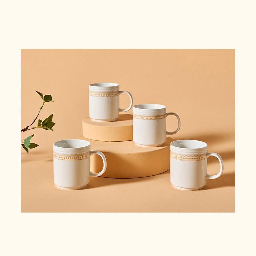 CORELLE Rosemont Ceramic Mug 4p Tableware Ivory-Orange