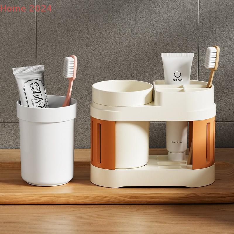 Single/Double Mouthwash Cup Toothbrush Toothpaste Shelf Advanced All-in-one Bathroom Wash Set Cup Holder