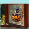 Halloween Witch Pumpkin Hat Uv Static Glass Showcase Home Decor Stickers