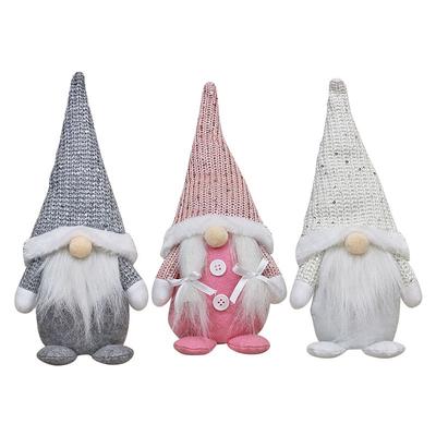 Christmas Wool Knitted Santa Figurines Shopwindow Gnome Handmade Plush Doll Tabletop Decor