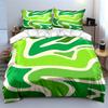 Green Abstract Wave Bedding Set Bedding Duvet Cover Set Duvet Cover Pillowcases (1 * Duvet Cover 2 * Pillowcases, Without Duvet Insert)