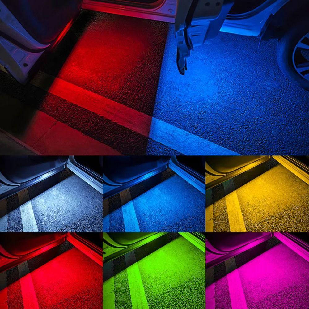 LED Colorful Flashing Interior Ambient Lighting Infrared Sensing Welcome Light Car Door Lights