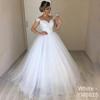 New  One-Shoulder V-Neck Slim Fit Wedding Dress with Puff Train and Lace Trim
