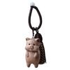 Violet Peach Wood Pig Pendant Keychain Ornament