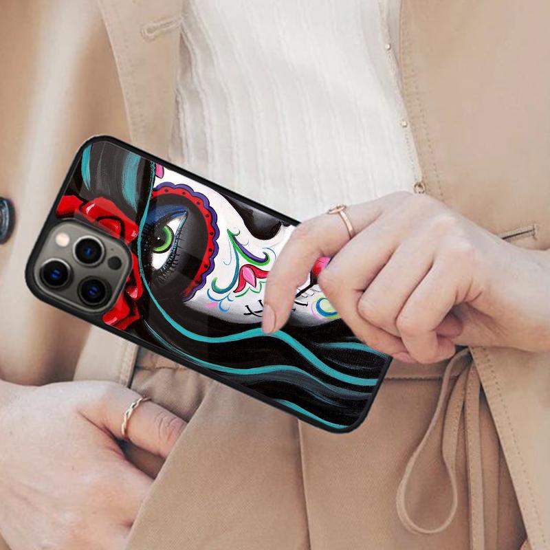 Colourful Mask Mexican Girl La Catrina Magnetic Phone Case For iPhone 17 Air 16 14 13 12 Pro Max 15 Plus Wireless MagSafe Cover